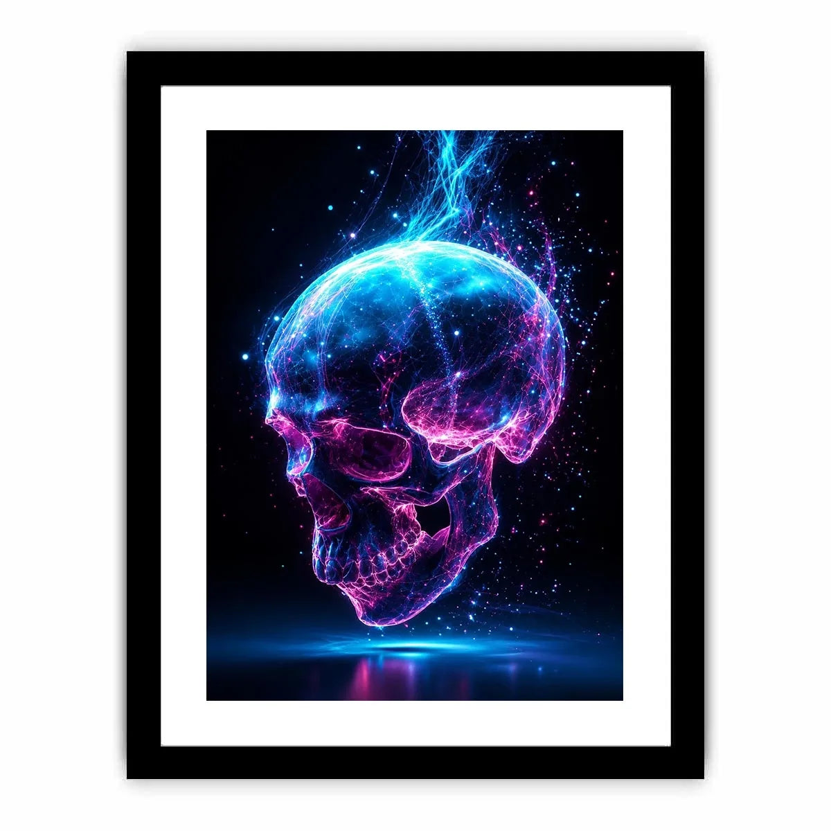   cyber skull wall art gaming room