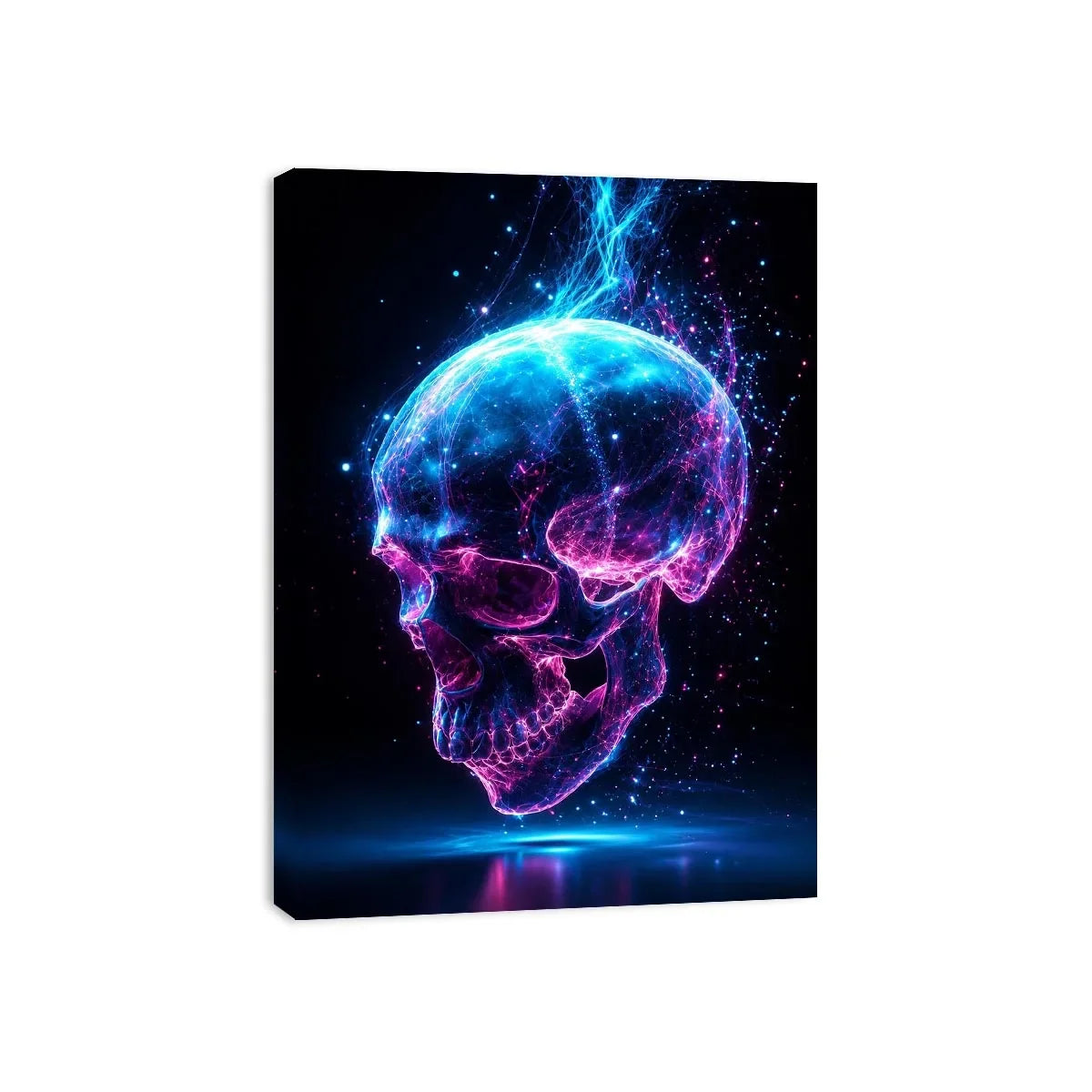   cyber skull wall art gaming room