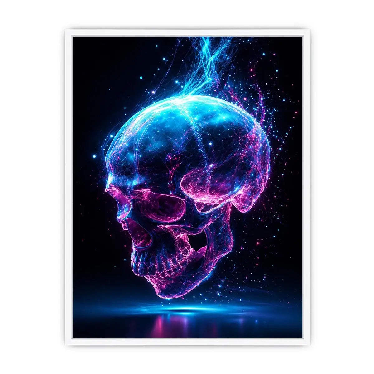   cyber skull wall art gaming room