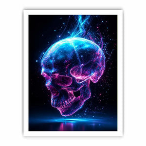  cyber skull wall art gaming room