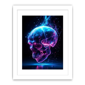   cyber skull wall art gaming room