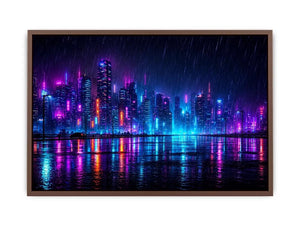   cyberpunk skyline canvas art living room