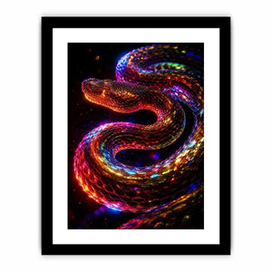   neon cosmic serpent modern canvas art
