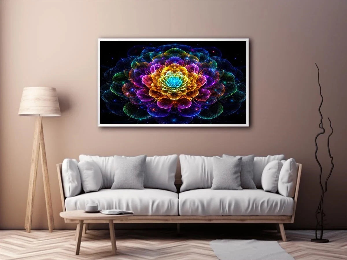   sacred geometric flower modern canvas art