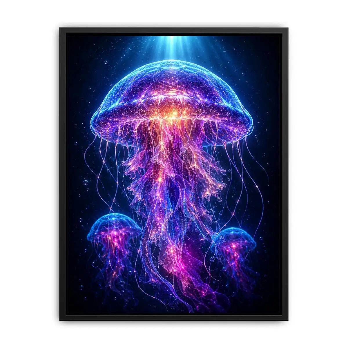   glowing jellyfish modern canvas art