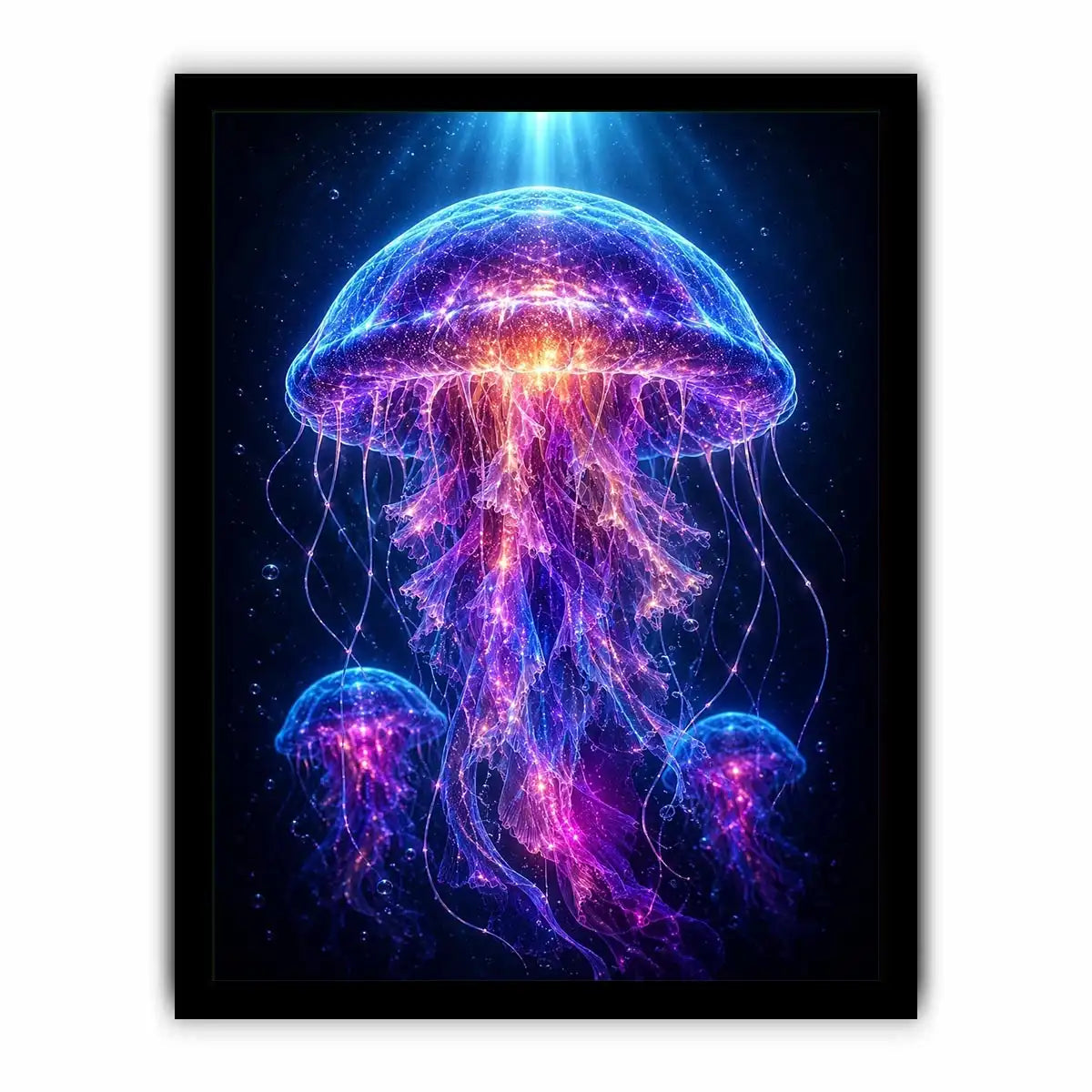   glowing jellyfish modern canvas art