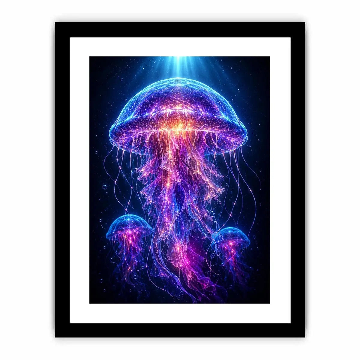   glowing jellyfish modern canvas art