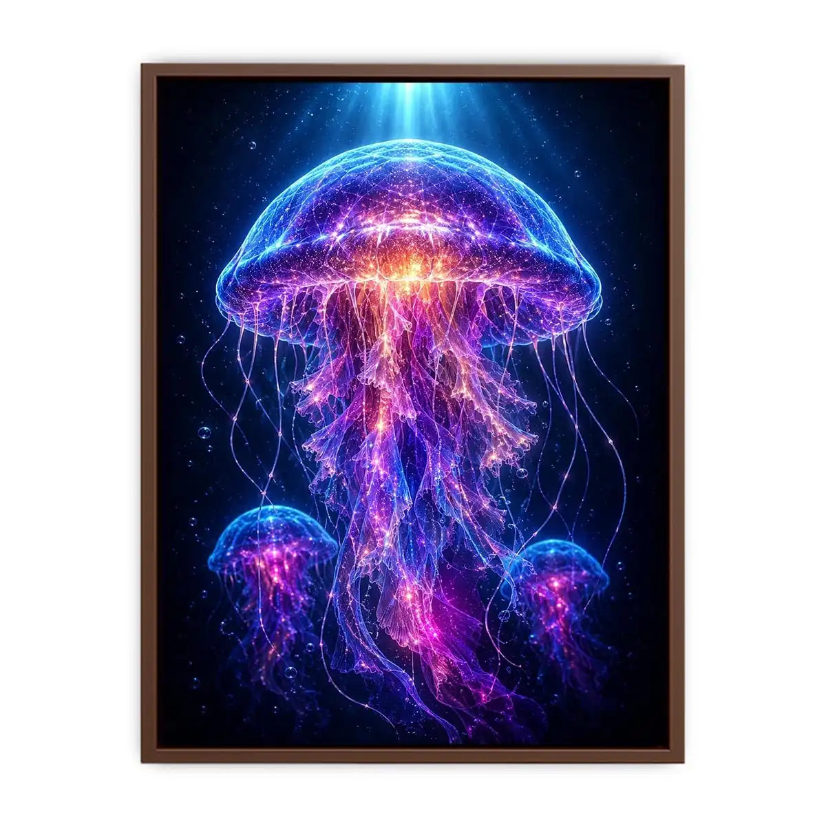   glowing jellyfish modern canvas art