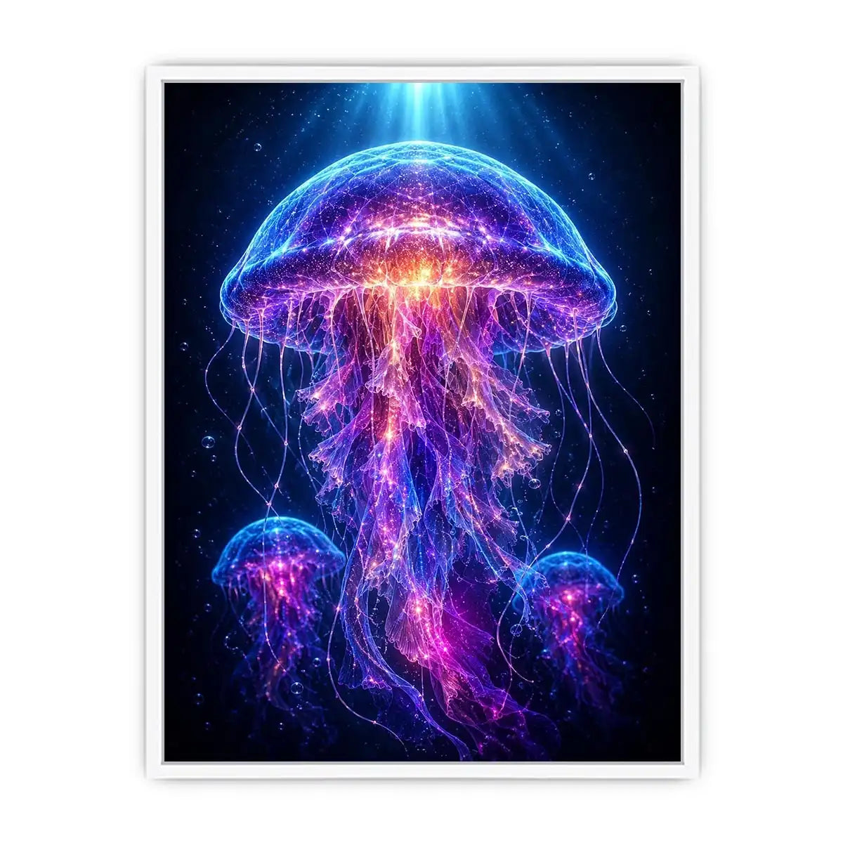   glowing jellyfish modern canvas art