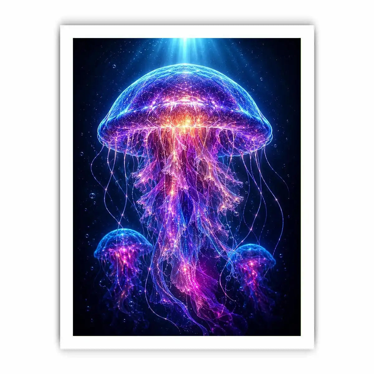   glowing jellyfish modern canvas art