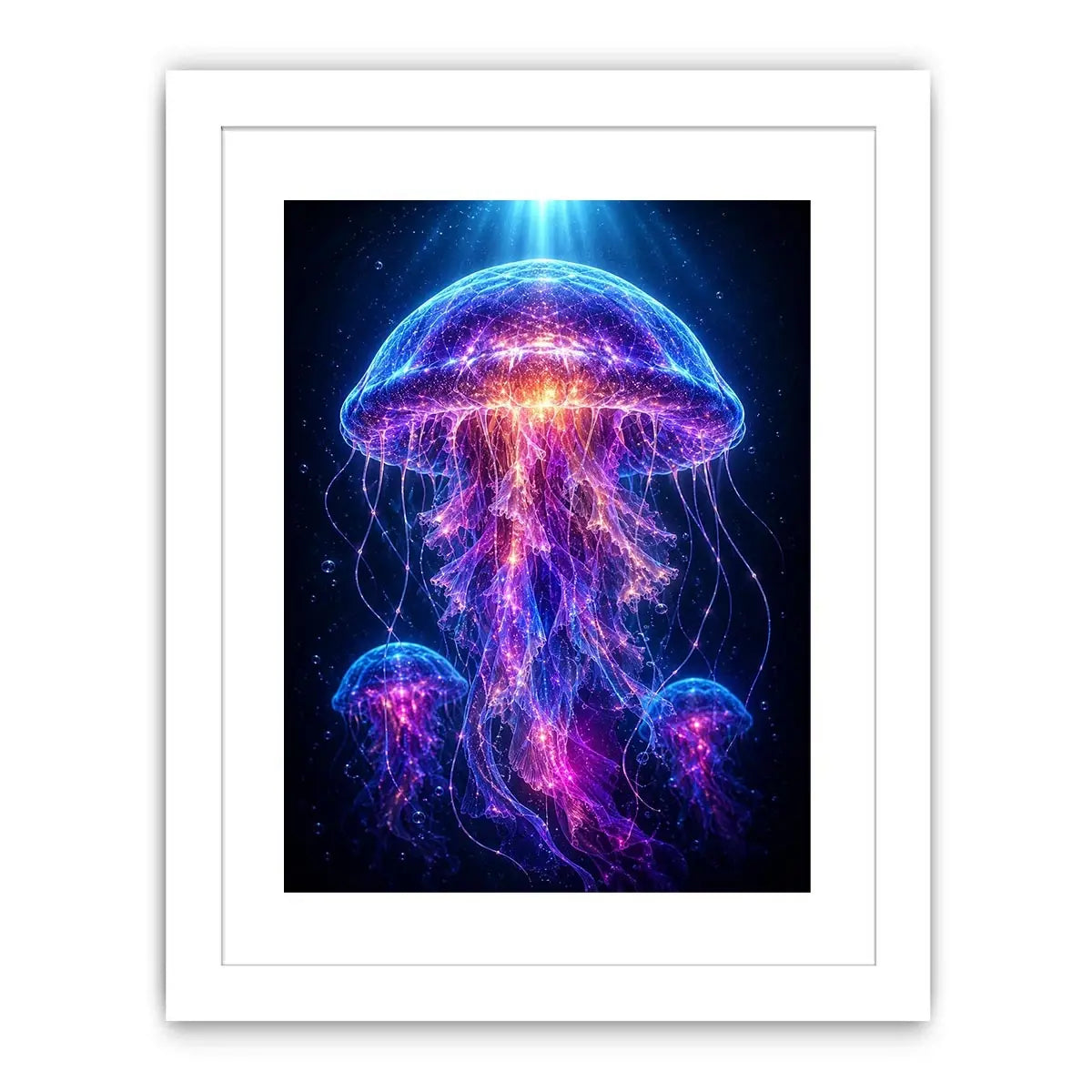   glowing jellyfish modern canvas art