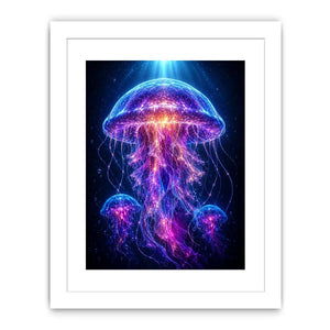   glowing jellyfish modern canvas art
