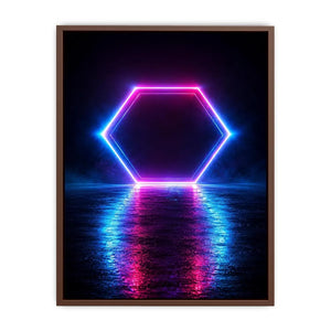   futuristic neon hexagon modern canvas art