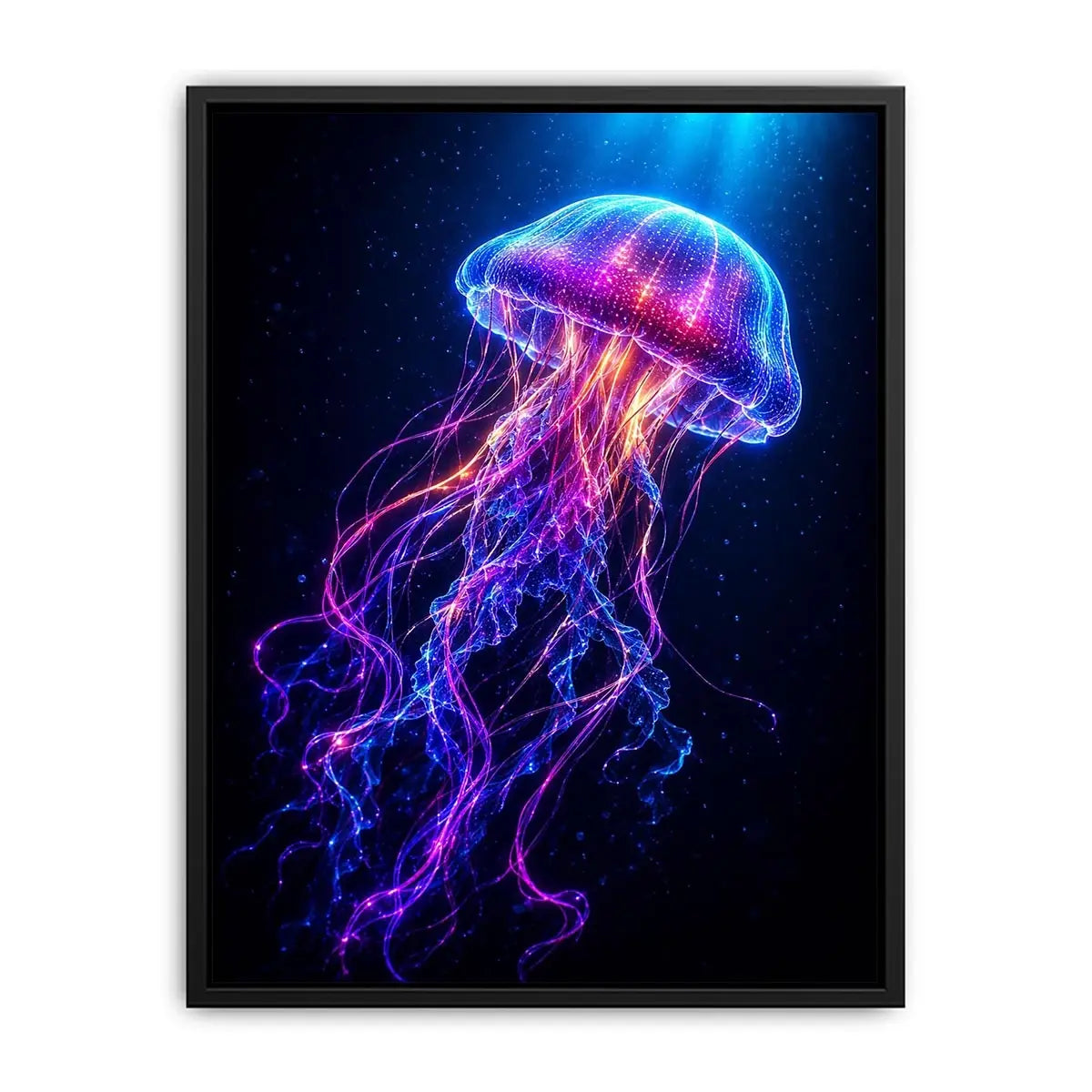   bioluminescent jellyfish modern canvas art