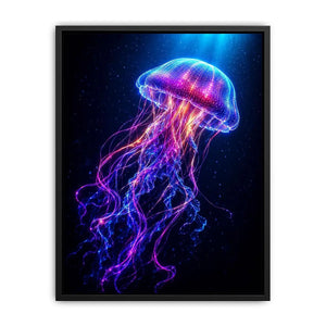   bioluminescent jellyfish modern canvas art