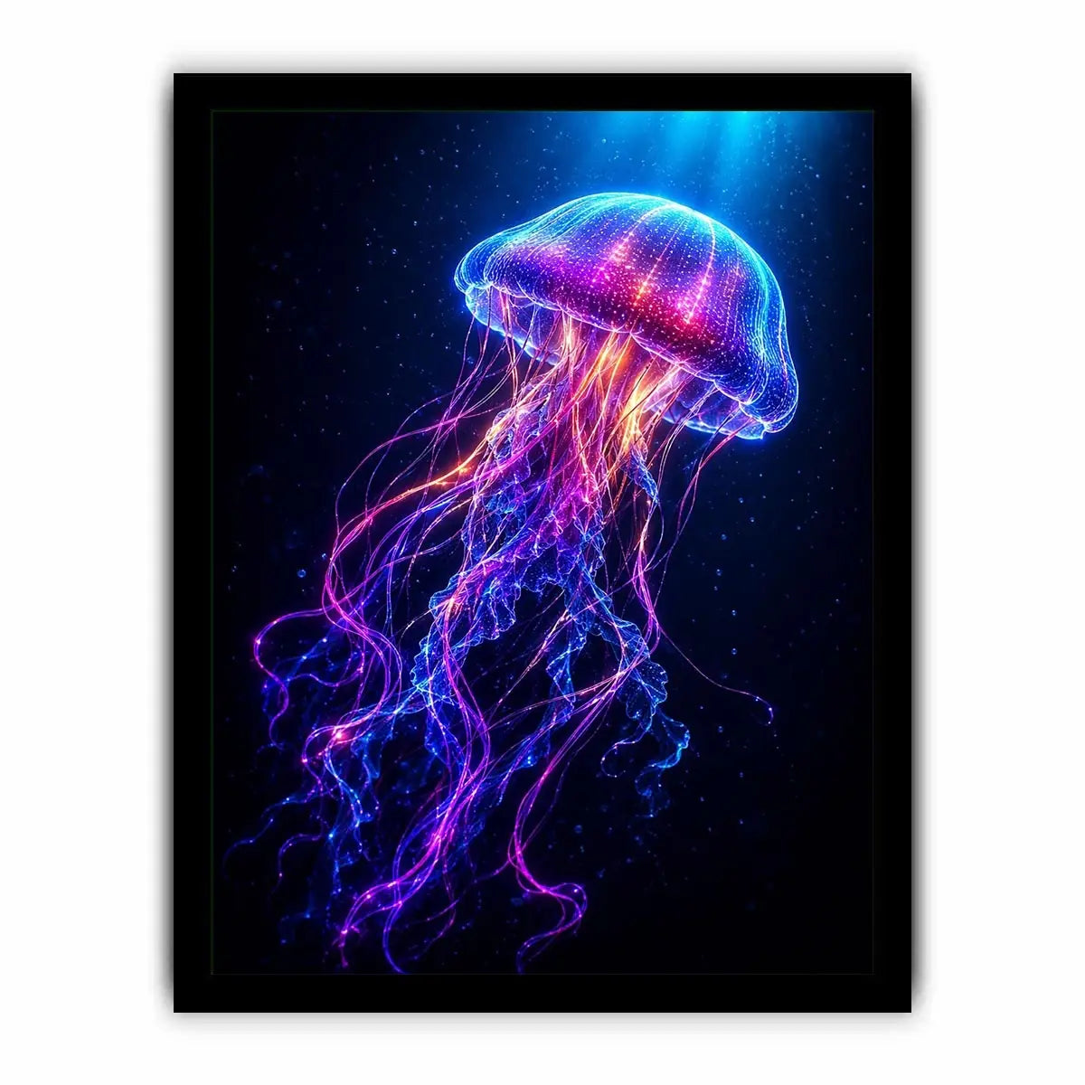   bioluminescent jellyfish modern canvas art