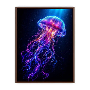   bioluminescent jellyfish modern canvas art