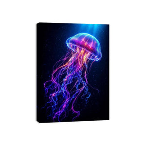   bioluminescent jellyfish modern canvas art