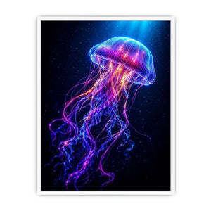   bioluminescent jellyfish modern canvas art