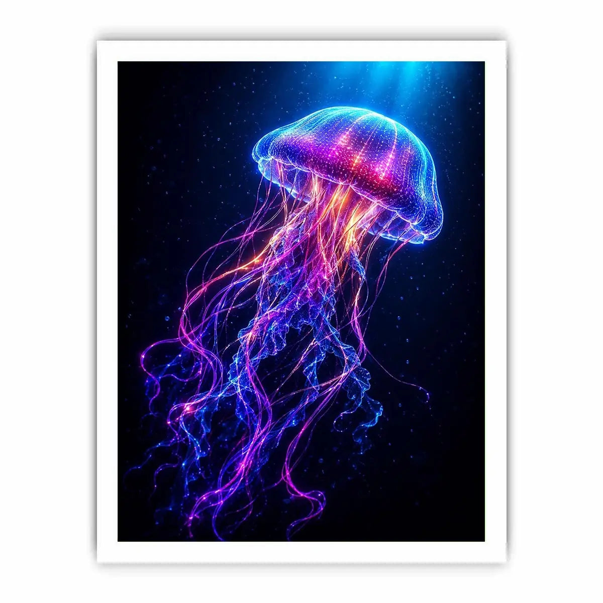  bioluminescent jellyfish modern canvas art