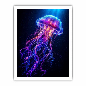   bioluminescent jellyfish modern canvas art