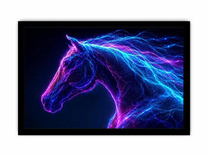   neon unicorn portrait modern canvas art