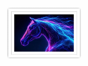   neon unicorn portrait modern canvas art