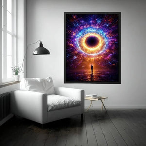   surreal cosmic canvas modern living room