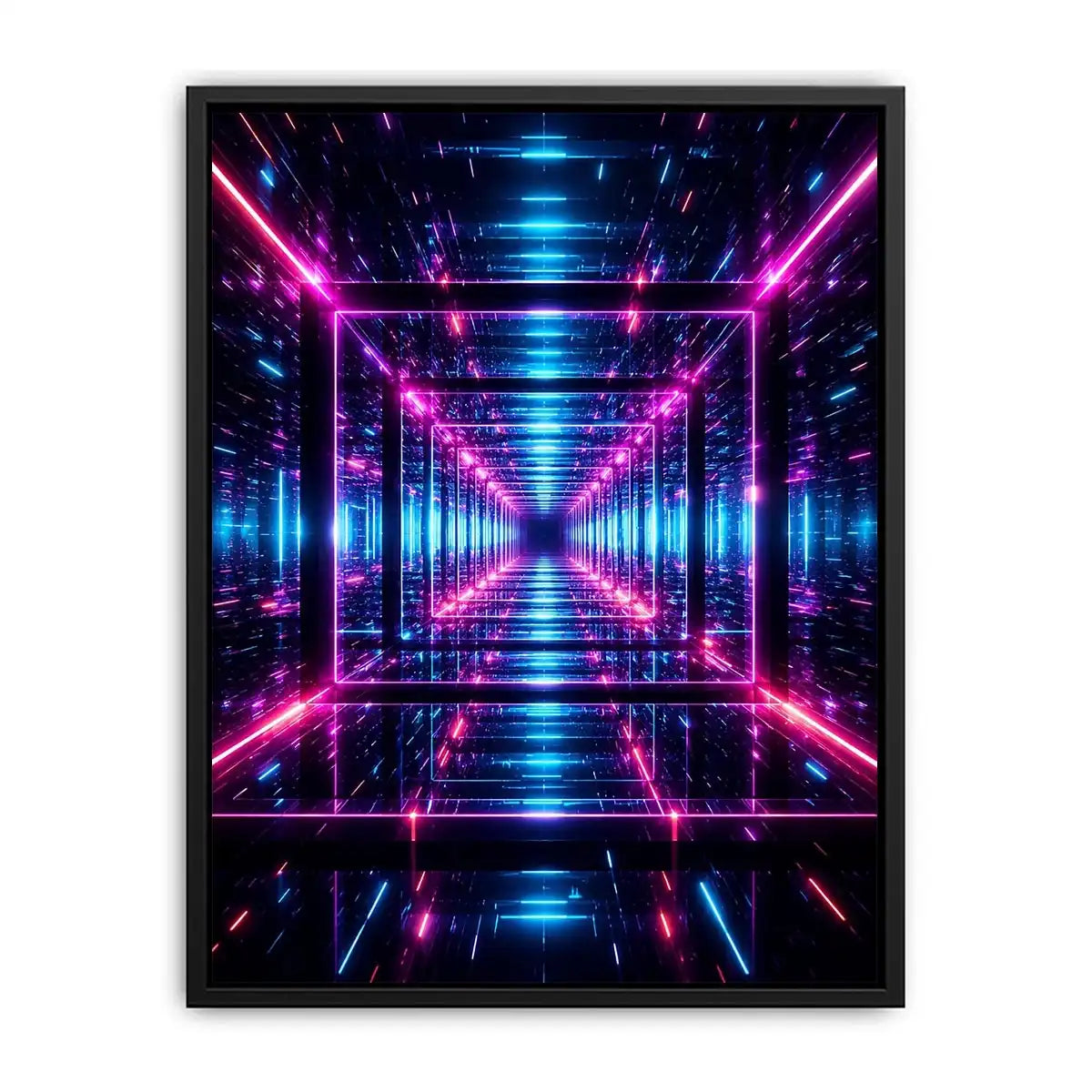   futuristic neon geometric canvas gaming room