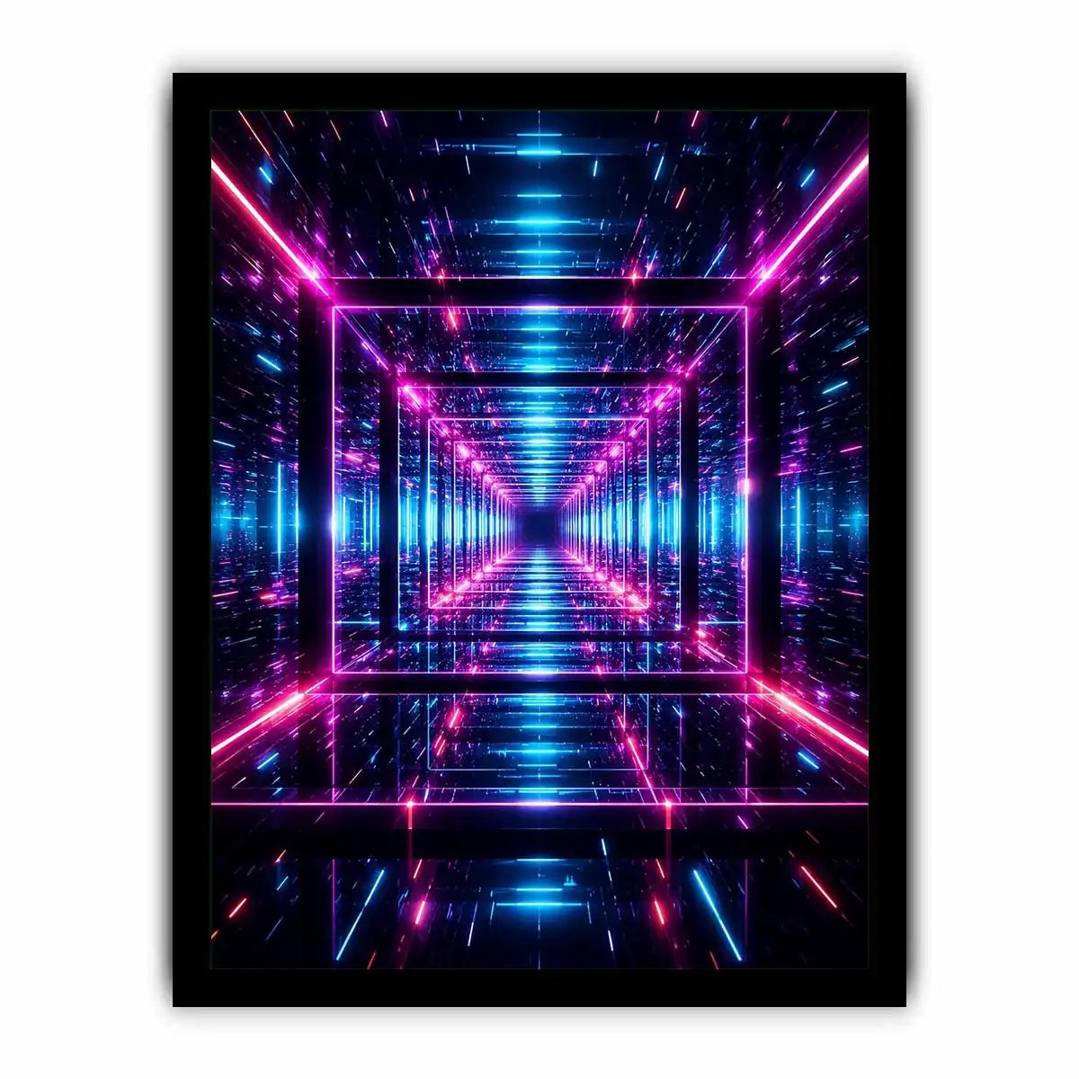   futuristic neon geometric canvas gaming room