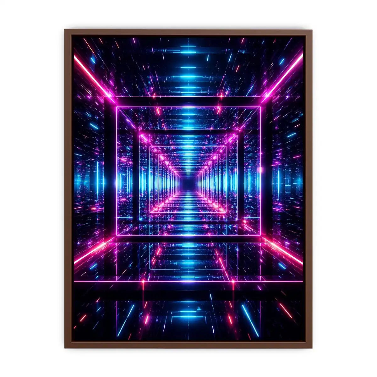   futuristic neon geometric canvas gaming room
