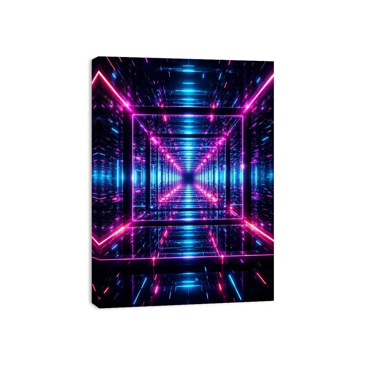   futuristic neon geometric canvas gaming room