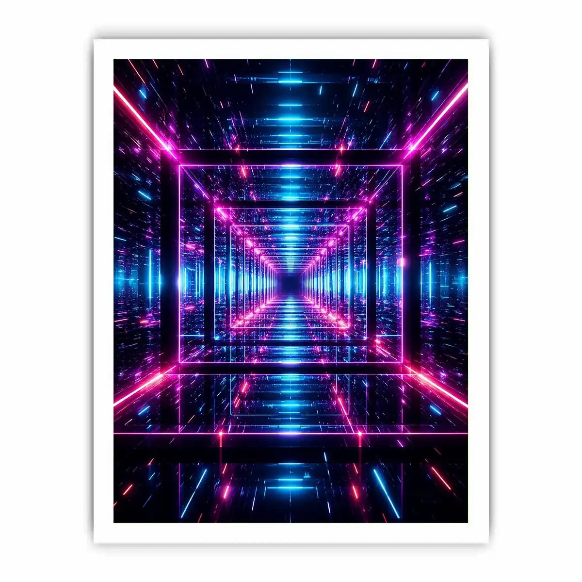   futuristic neon geometric canvas gaming room