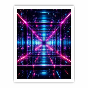   futuristic neon geometric canvas gaming room