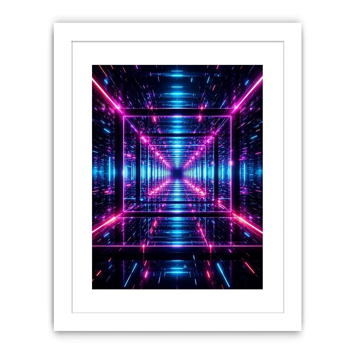   futuristic neon geometric canvas gaming room