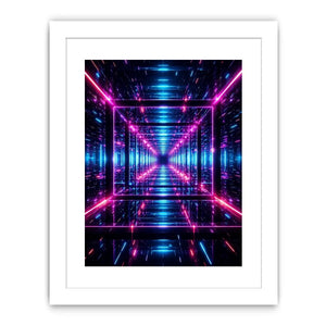   futuristic neon geometric canvas gaming room