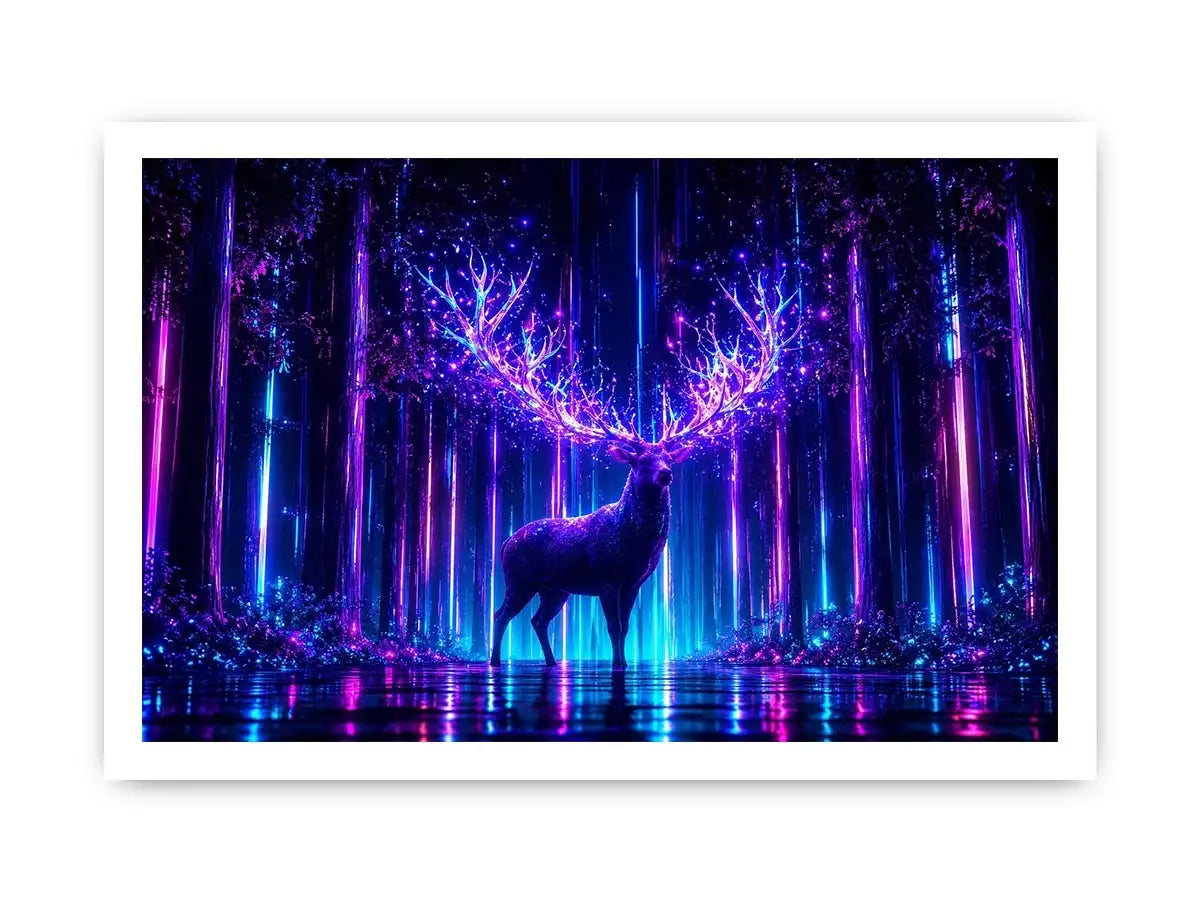   futuristic deer canvas modern living room