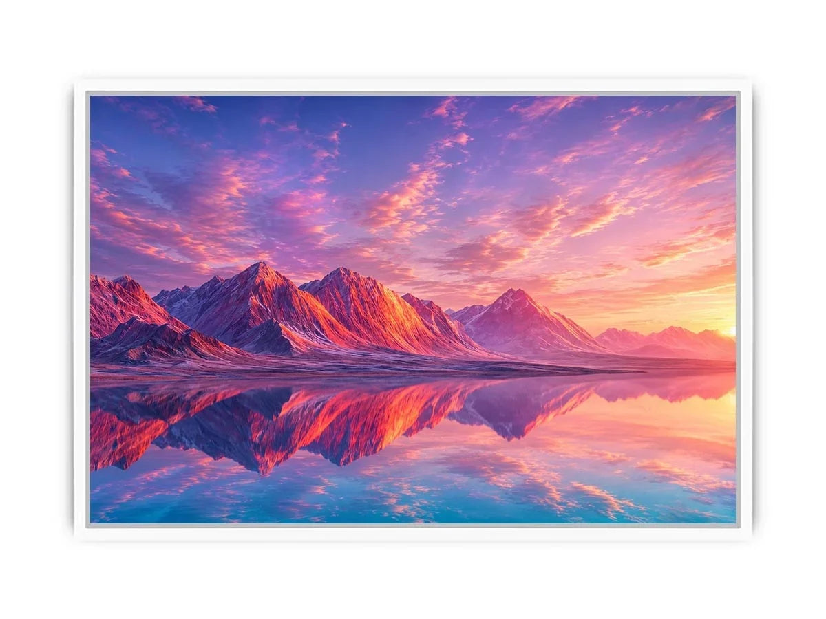   pastel mountain canvas minimalist living room