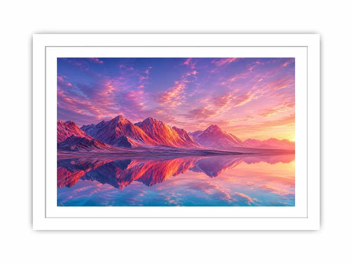   pastel mountain canvas minimalist living room