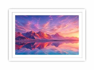   pastel mountain canvas minimalist living room