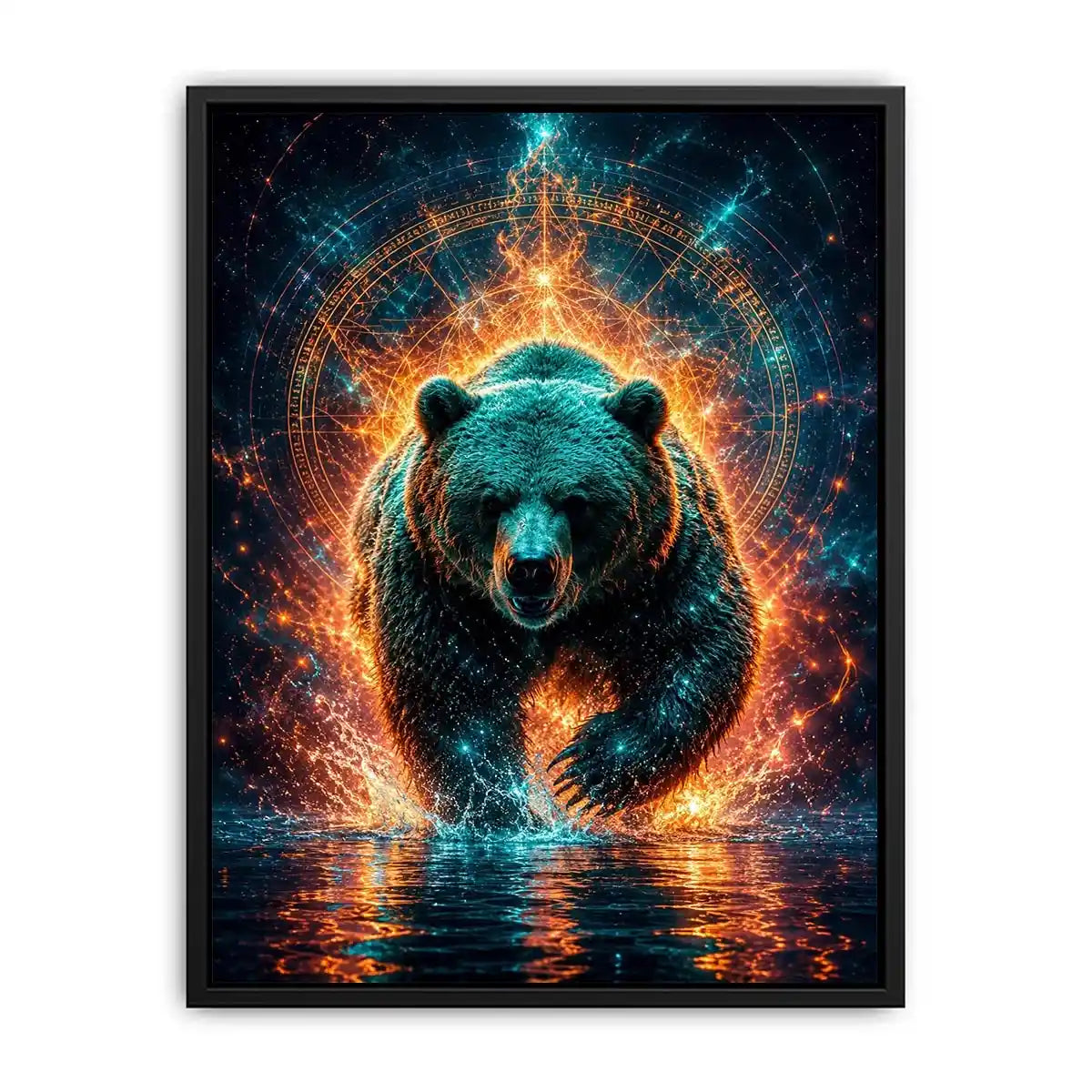   surreal bear canvas print modern office decor