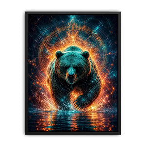   surreal bear canvas print modern office decor