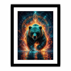   surreal bear canvas print modern office decor
