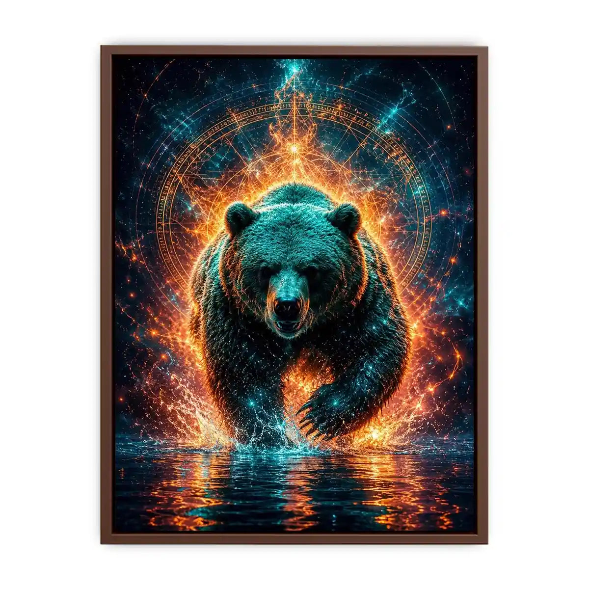   surreal bear canvas print modern office decor