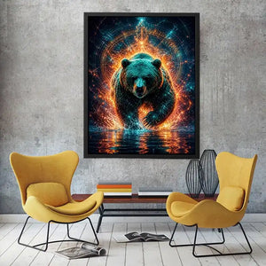   surreal bear canvas print modern office decor