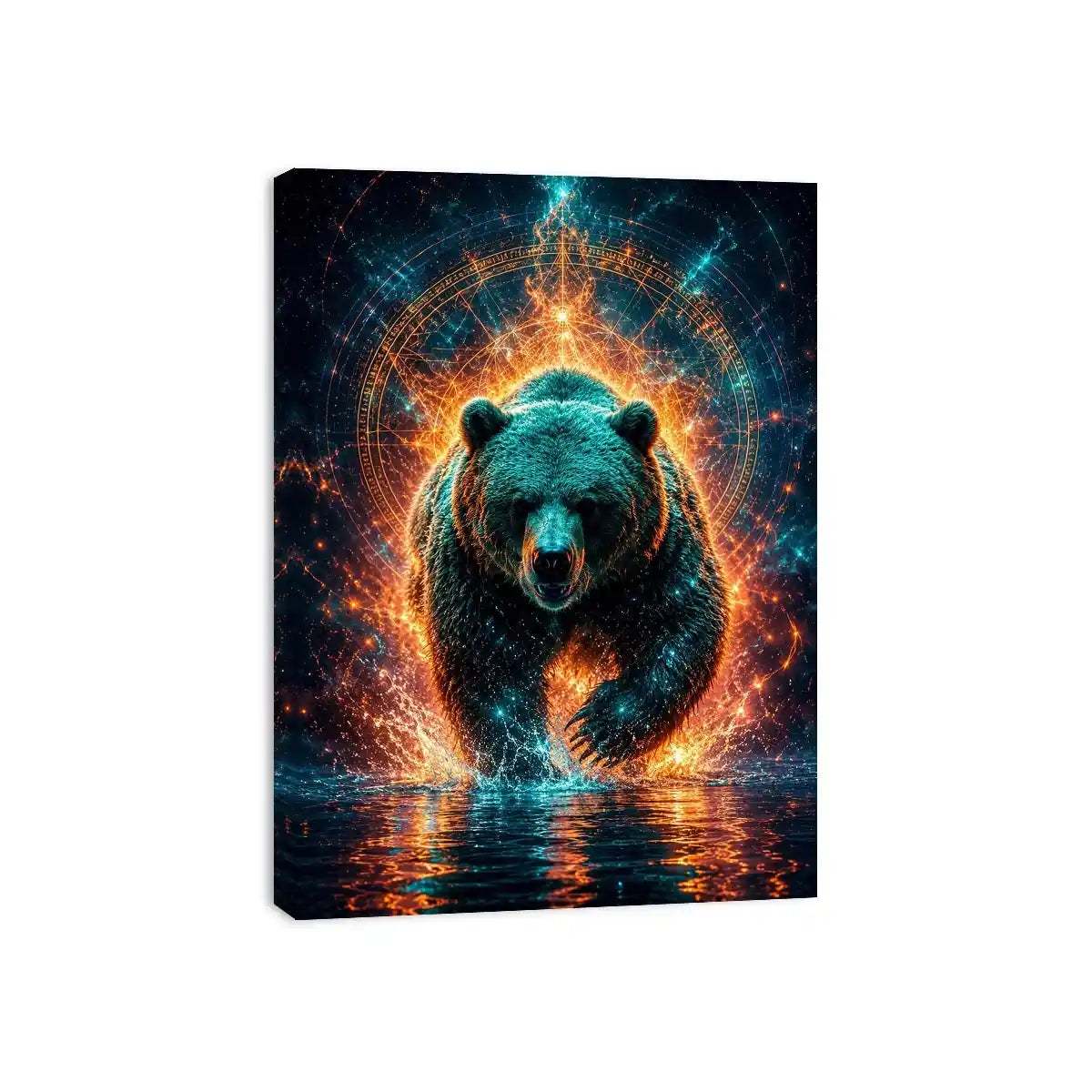   surreal bear canvas print modern office decor