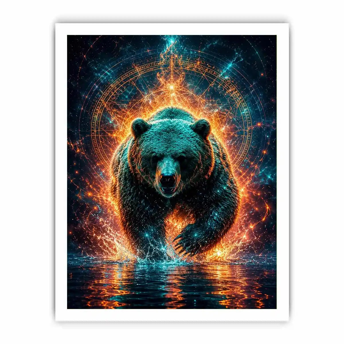   surreal bear canvas print modern office decor
