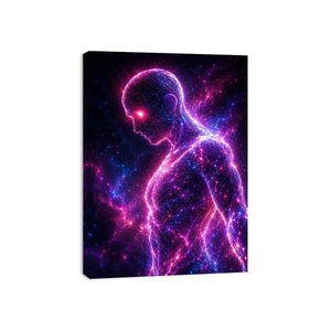   futuristic human canvas art modern office walls