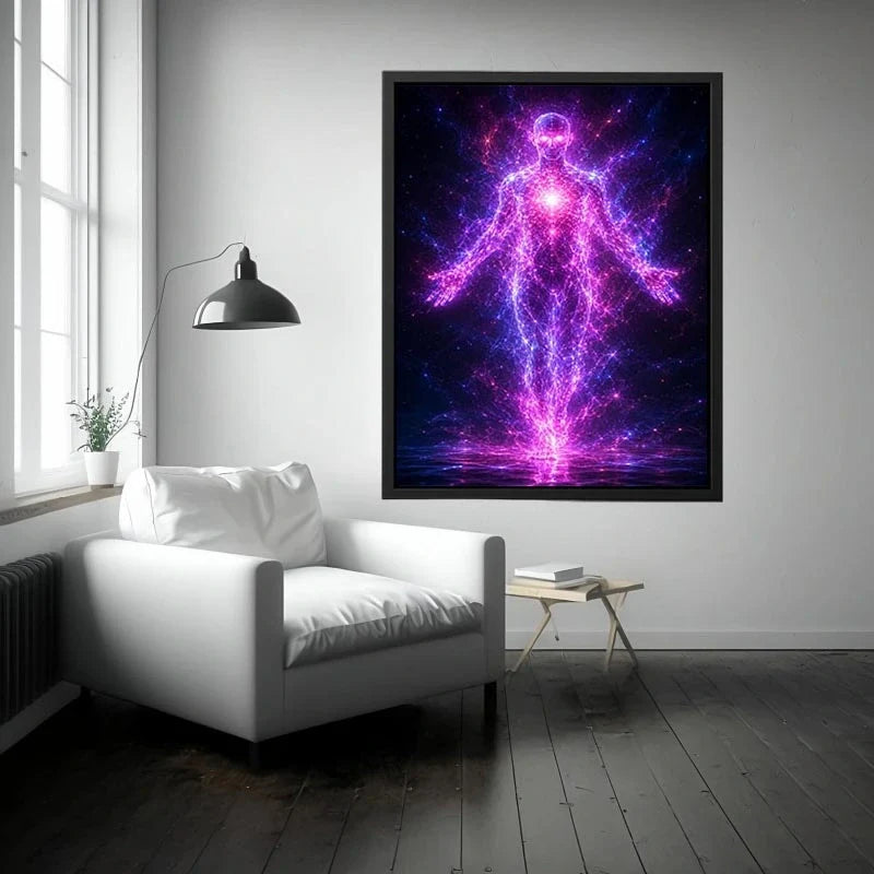   futuristic energy figure canvas art modern decor