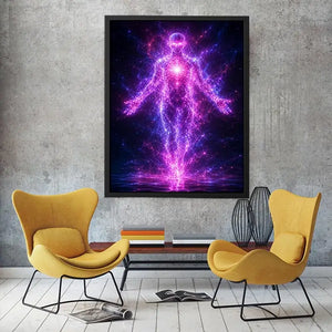   futuristic energy figure canvas art modern decor